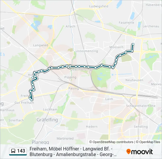 143 Bus Line Map