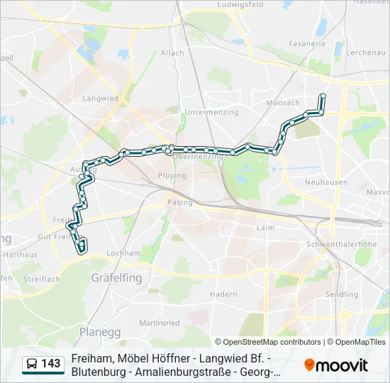 143 Bus Line Map