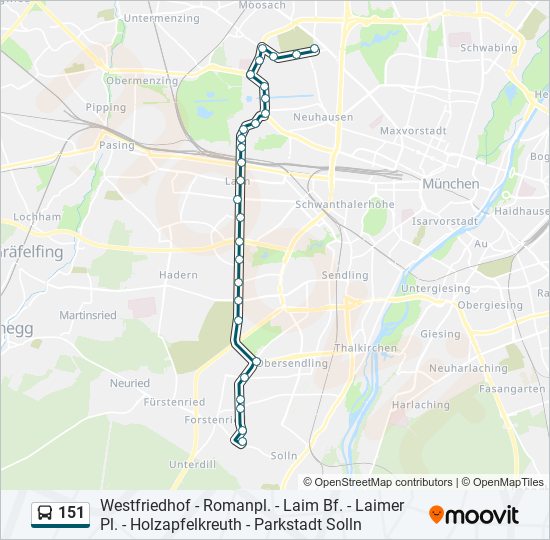 151 bus Line Map