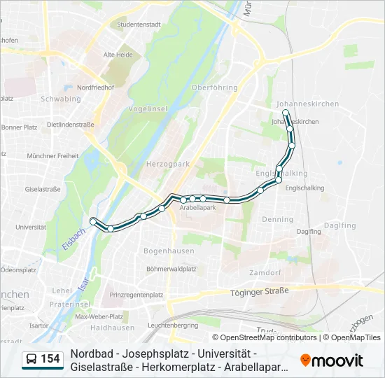 154 Bus Line Map