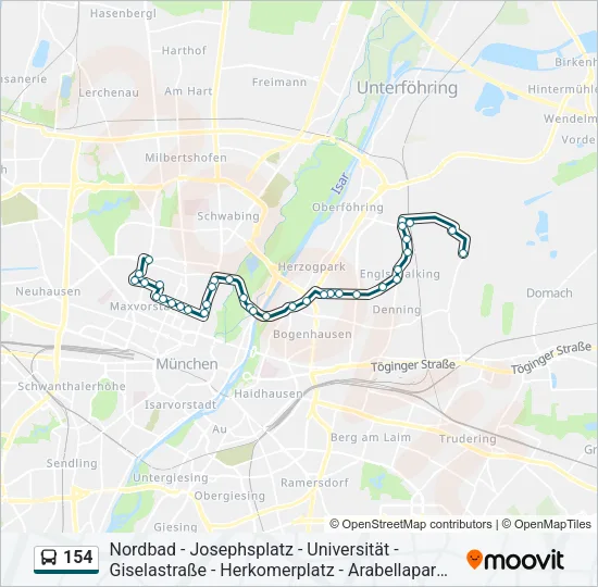 154 Bus Line Map