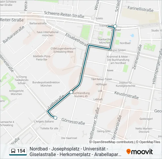 154 Bus Line Map