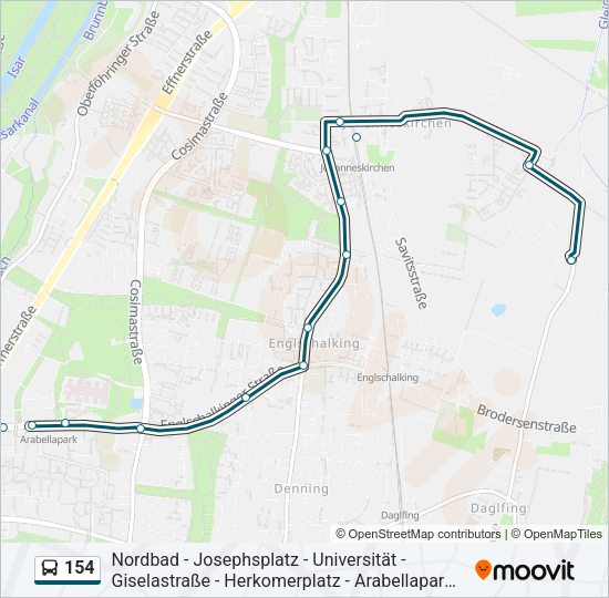 Автобус 154: карта маршрута
