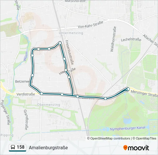 158 Bus Line Map