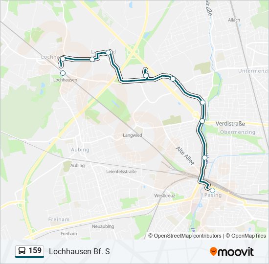 159 bus Line Map