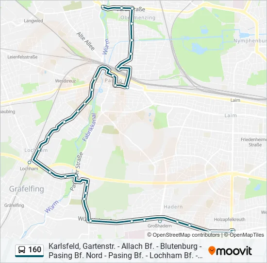 Автобус 160: карта маршрута