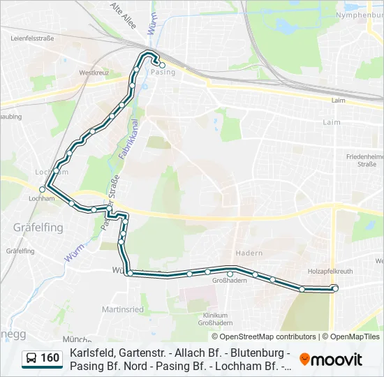 Автобус 160: карта маршрута
