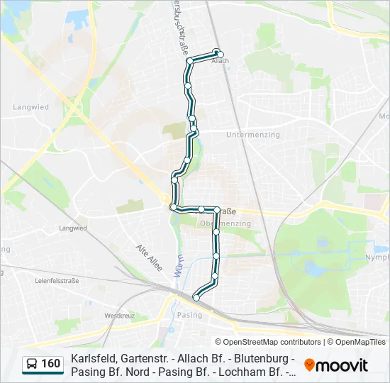 Автобус 160: карта маршрута