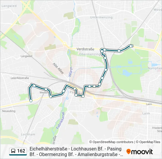 Автобус 162: карта маршрута