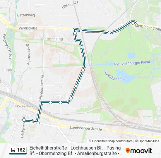 Автобус 162: карта маршрута