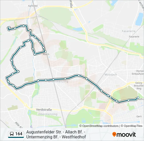 164 Bus Line Map