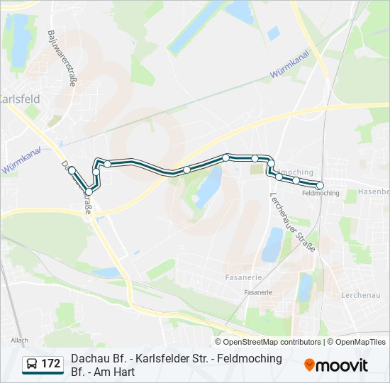 172 bus Line Map