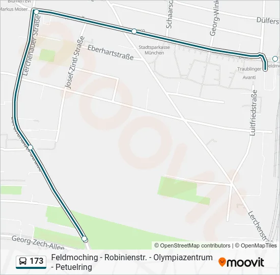 Автобус 173: карта маршрута