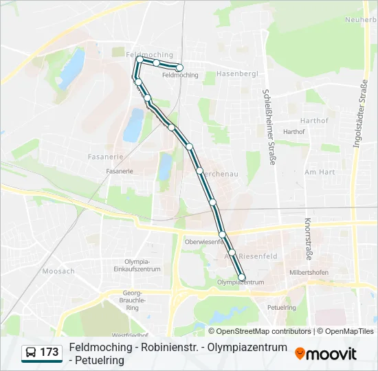 Автобус 173: карта маршрута