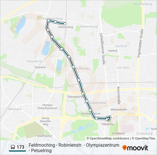 173 bus Line Map