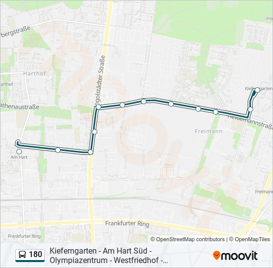 180 bus Line Map