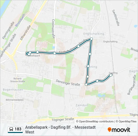 Автобус 183: карта маршрута