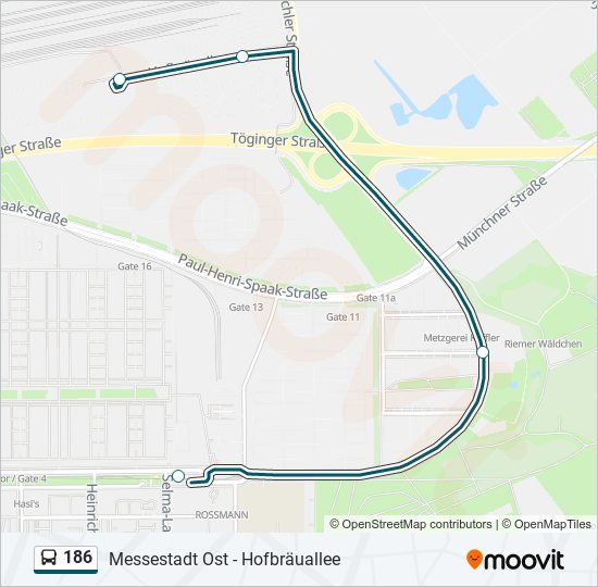 186 bus Line Map