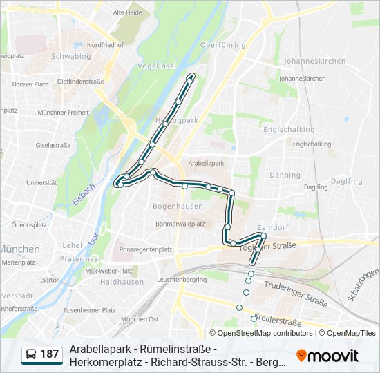 187 bus Line Map