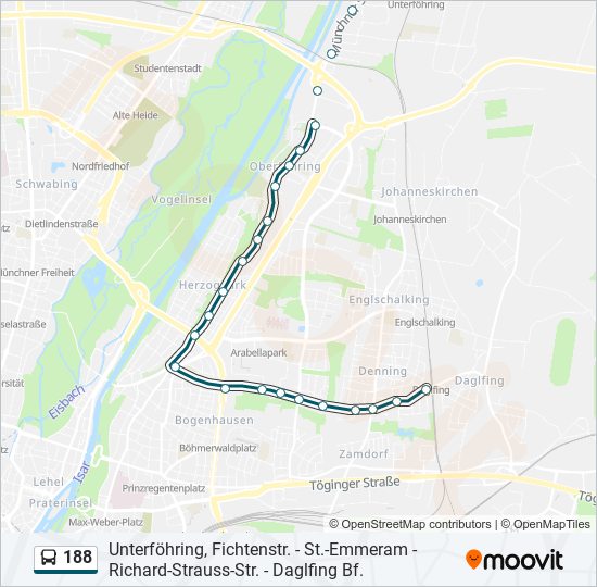 188 bus Line Map