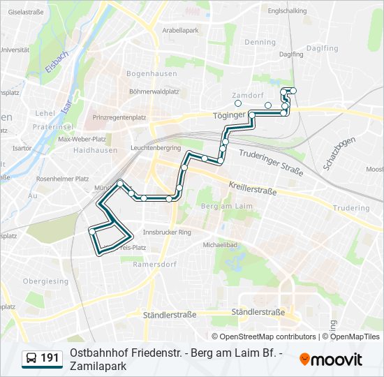 191 bus Line Map