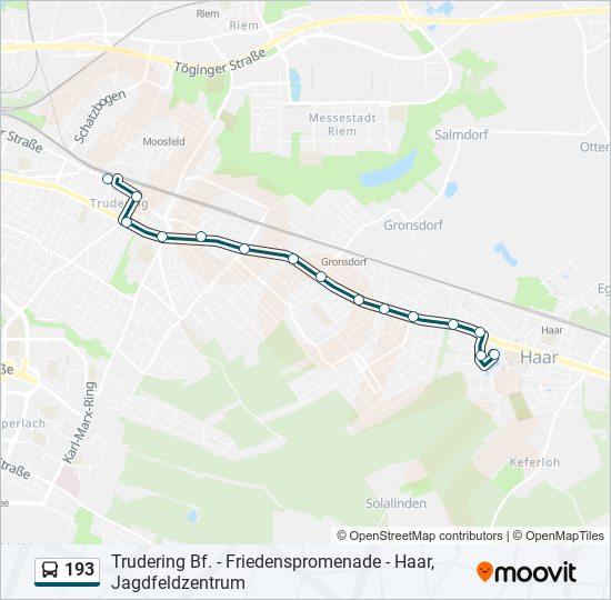 193 bus Line Map