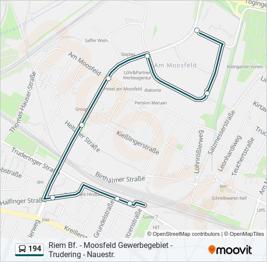 194 Route: Schedules, Stops & Maps - Trudering Bf. (Updated)