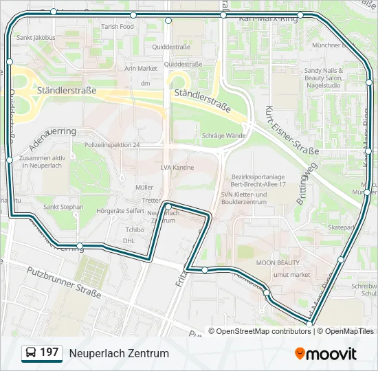 197 Bus Line Map