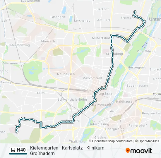 N40 Bus Line Map