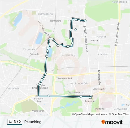 N76 Bus Line Map
