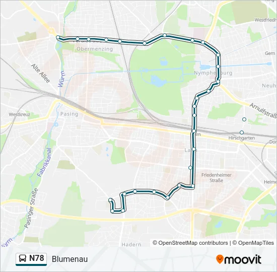 N78 Bus Line Map