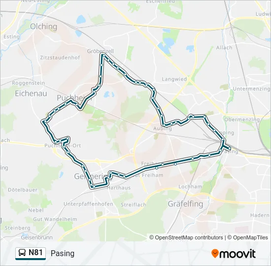 N81 Bus Line Map