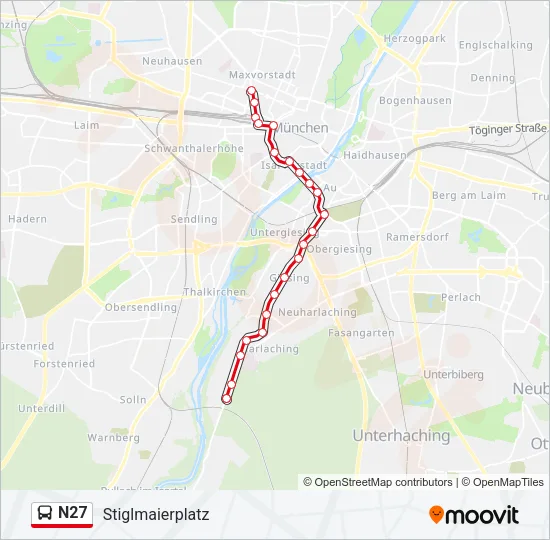 Автобус N27: карта маршрута