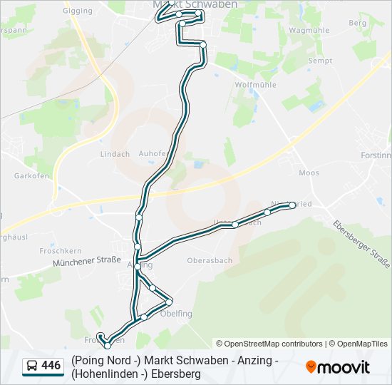 Автобус 446: карта маршрута