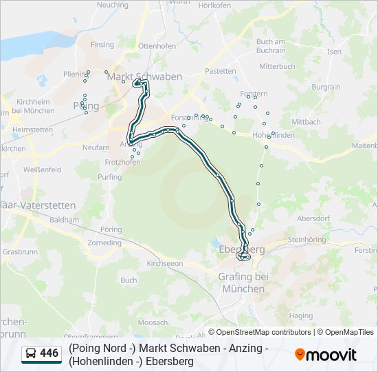 446 bus Line Map