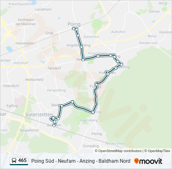 465 bus Line Map