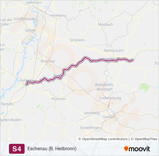 s4 Route: Fahrpläne, Haltestellen & Karten - Eschenau (B. Heilbronn