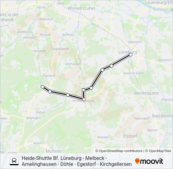Автобус HEIDE-SHUTTLE: карта маршрута