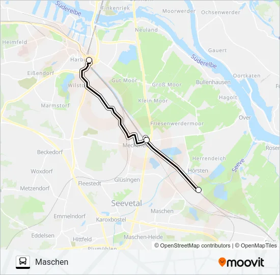 Buslinie RB31-SEV Karte