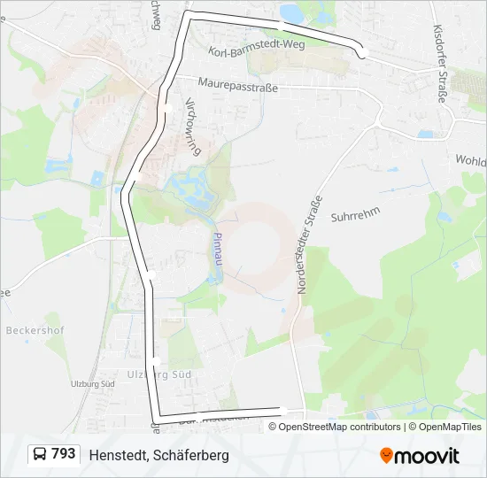 793 Bus Line Map