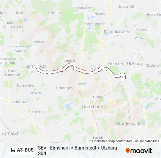 Автобус A3-BUS: карта маршрута