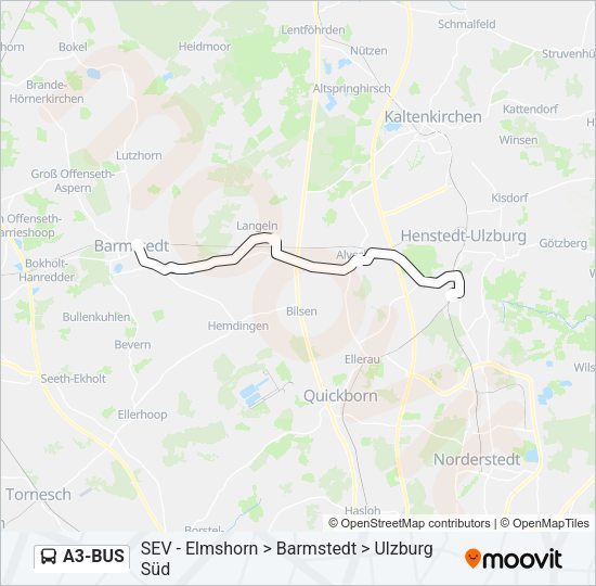 Автобус A3-BUS: карта маршрута