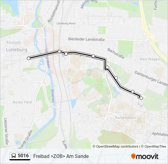 Автобус 5016: карта маршрута