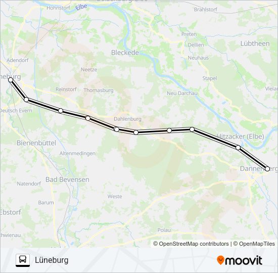 Автобус RB32-SEV: карта маршрута