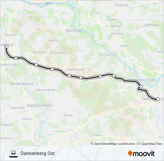 Автобус RB32-SEV: карта маршрута