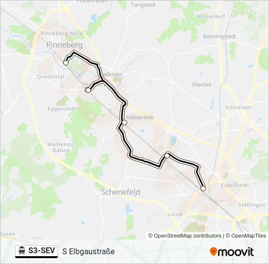 S-Bahn S3-SEV: карта маршрута