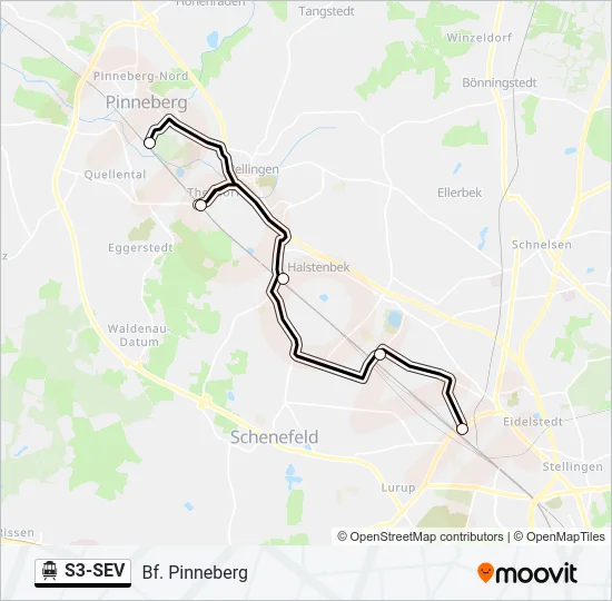 S-Bahn S3-SEV: карта маршрута