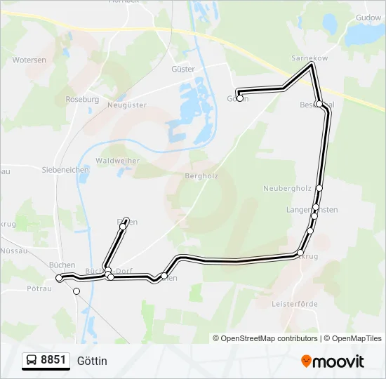 Автобус 8851: карта маршрута