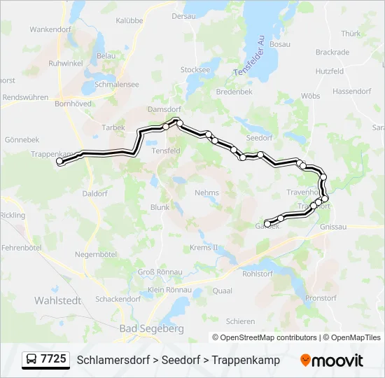 Автобус 7725: карта маршрута