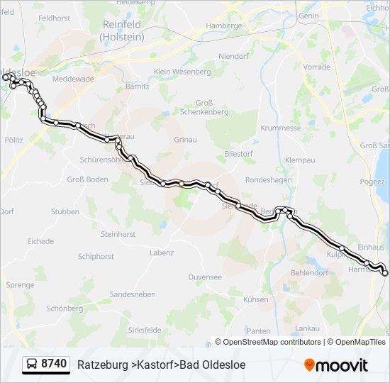 Buslinie 8740 Karte